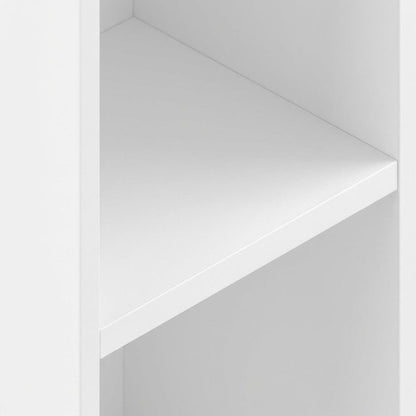 Wooden white bookcase with simple design and durable build