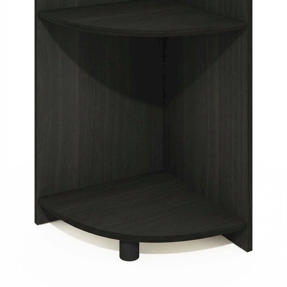 Espresso 4-Tier Corner Bookcase with Multiple Shelves for Space Optimization