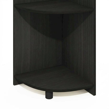 Espresso 4-Tier Corner Bookcase with Multiple Shelves for Space Optimization