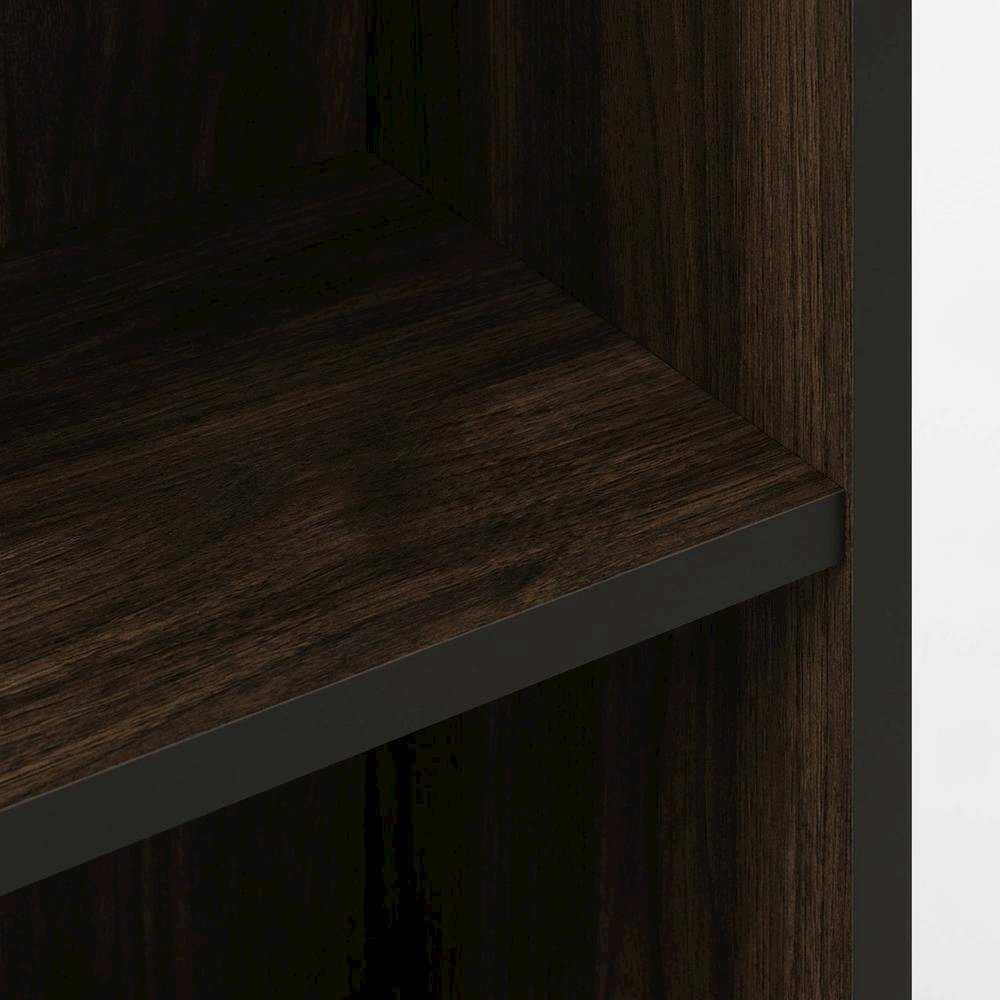 Wooden 3-Tier Adjustable Shelf Bookcase in Walnut Finish with Ample Storage