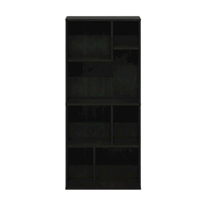 Espresso 7-Cube Irregular Bookcase with Storage Organizer and Modern Design