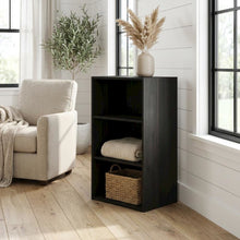 Espresso 3-Tier Open Shelf Bookcase with Storage Organizer