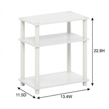 White 3-Tier End Table with Nightstand Design and Modern Storage
