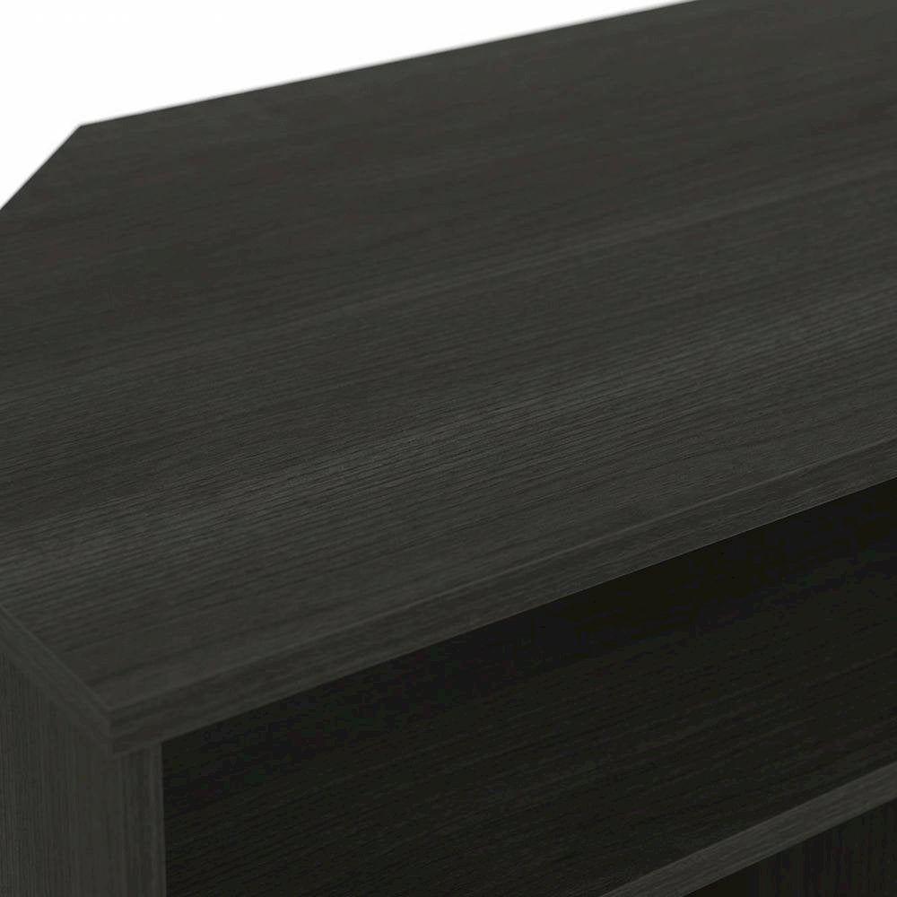 Brown corner TV stand, up to 55 inches, solid wood, walnut veneer finish