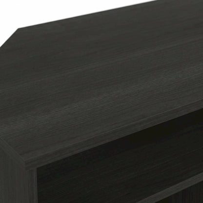 Brown corner TV stand, up to 55 inches, solid wood, walnut veneer finish