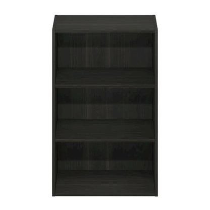 Espresso 3-Tier Open Shelf Bookcase with Storage Organizer