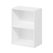 White 2-Tier Open Shelf Bookcase with Stylish Wooden Design