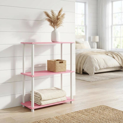 Wooden bookcase with open storage shelves for modern home decor
