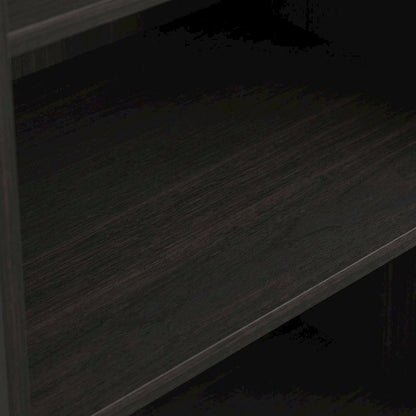 Espresso 3-Tier Open Shelf Bookcase with Storage Organizer