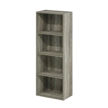 4-Tier Open Shelf Bookcase with Rustic French Oak Finish