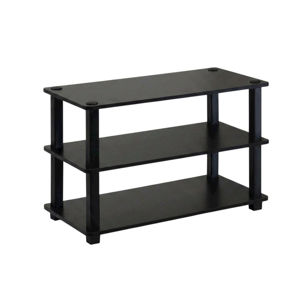 Brown 3-Tier Shoe Rack, Composite Wood, PVC Tubes, Tool-Free Assembly