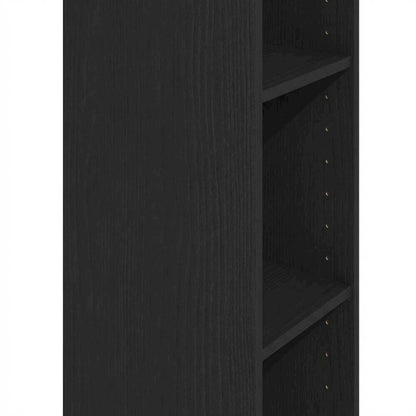 Wooden bookcase in sleek black finish with durable design and versatile storage