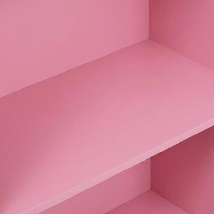 Pink 3-Tier Bookcase with Multi-Level Storage and Sturdy Wood Construction