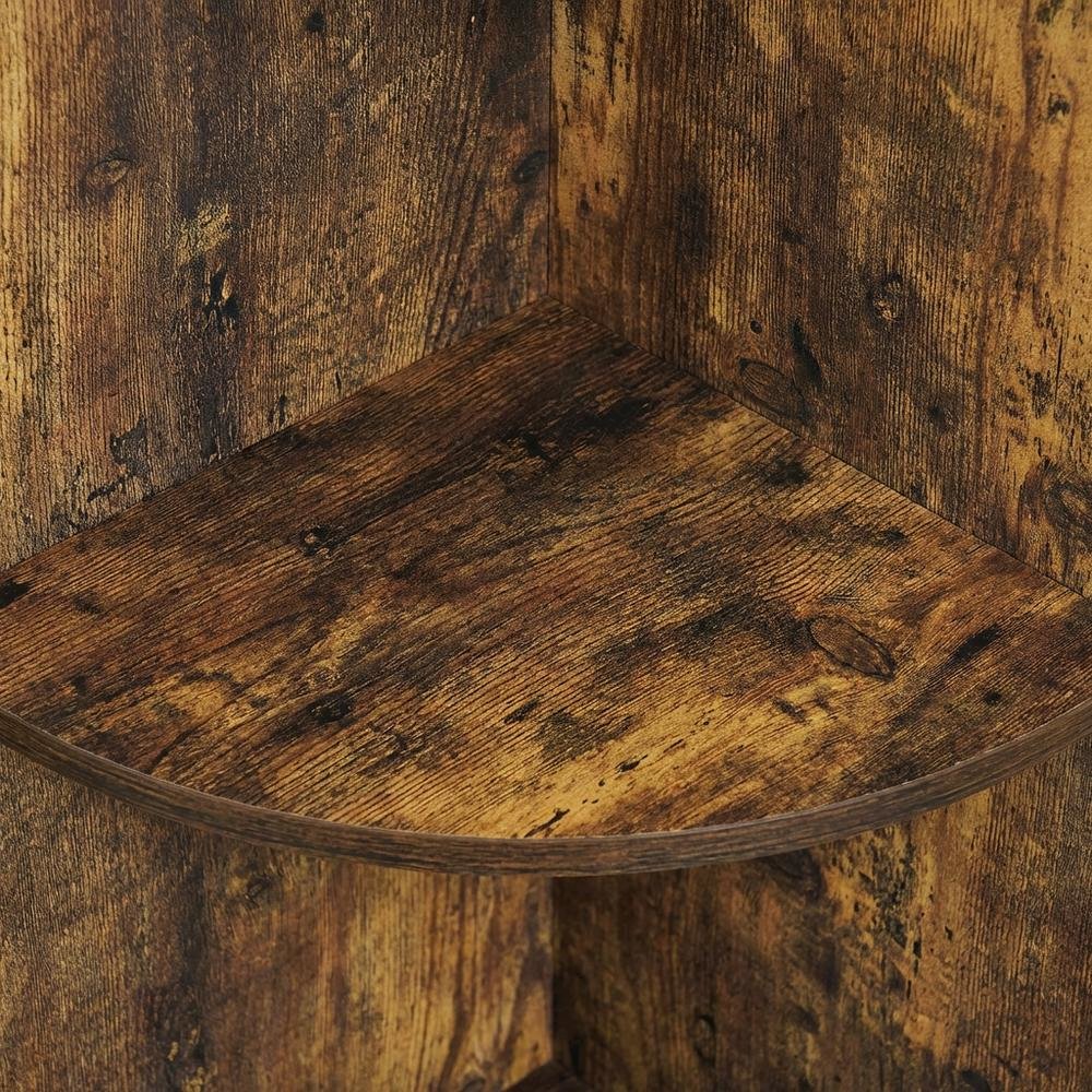 Amber Pine 4-Tier Corner Shelf with Sturdy Wooden Construction