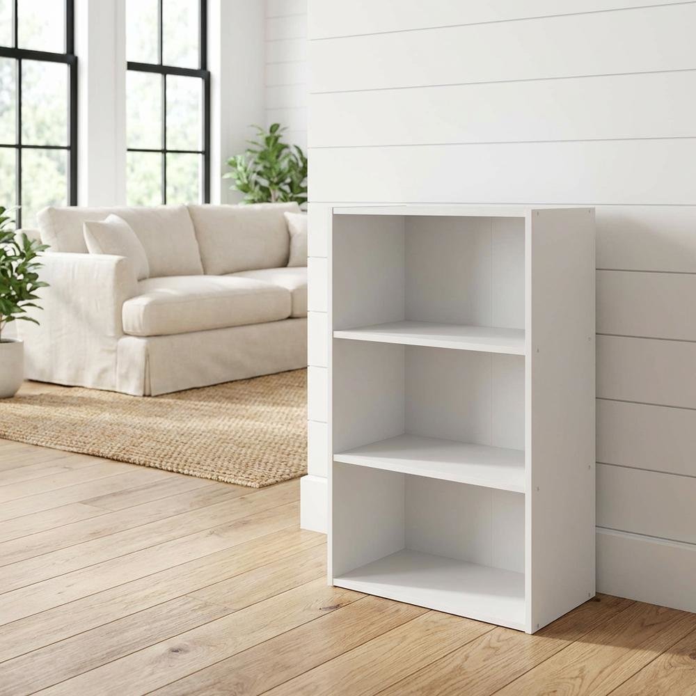 Modern Wood Bookcase with Adjustable Shelves for Living Room Storage