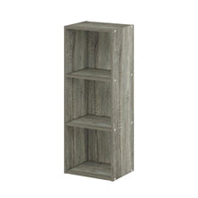 French Oak 3-Tier Open Shelf Bookcase with No Tool Assembly
