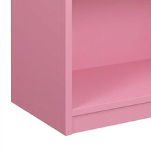 Pink 3-Tier Bookcase with Multi-Level Storage and Sturdy Wood Construction