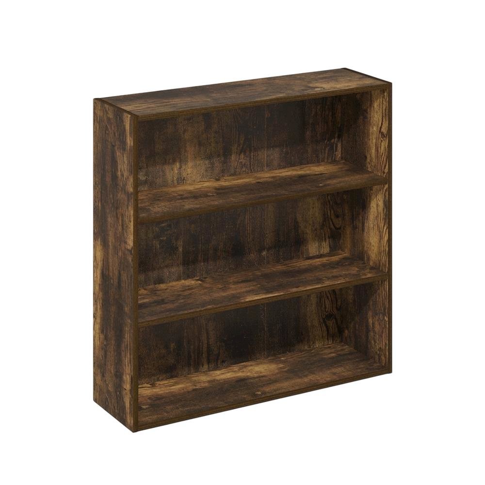 Amber Pine 3-Tier Open Shelf Bookcase with Modern Design, Durable Wood Material