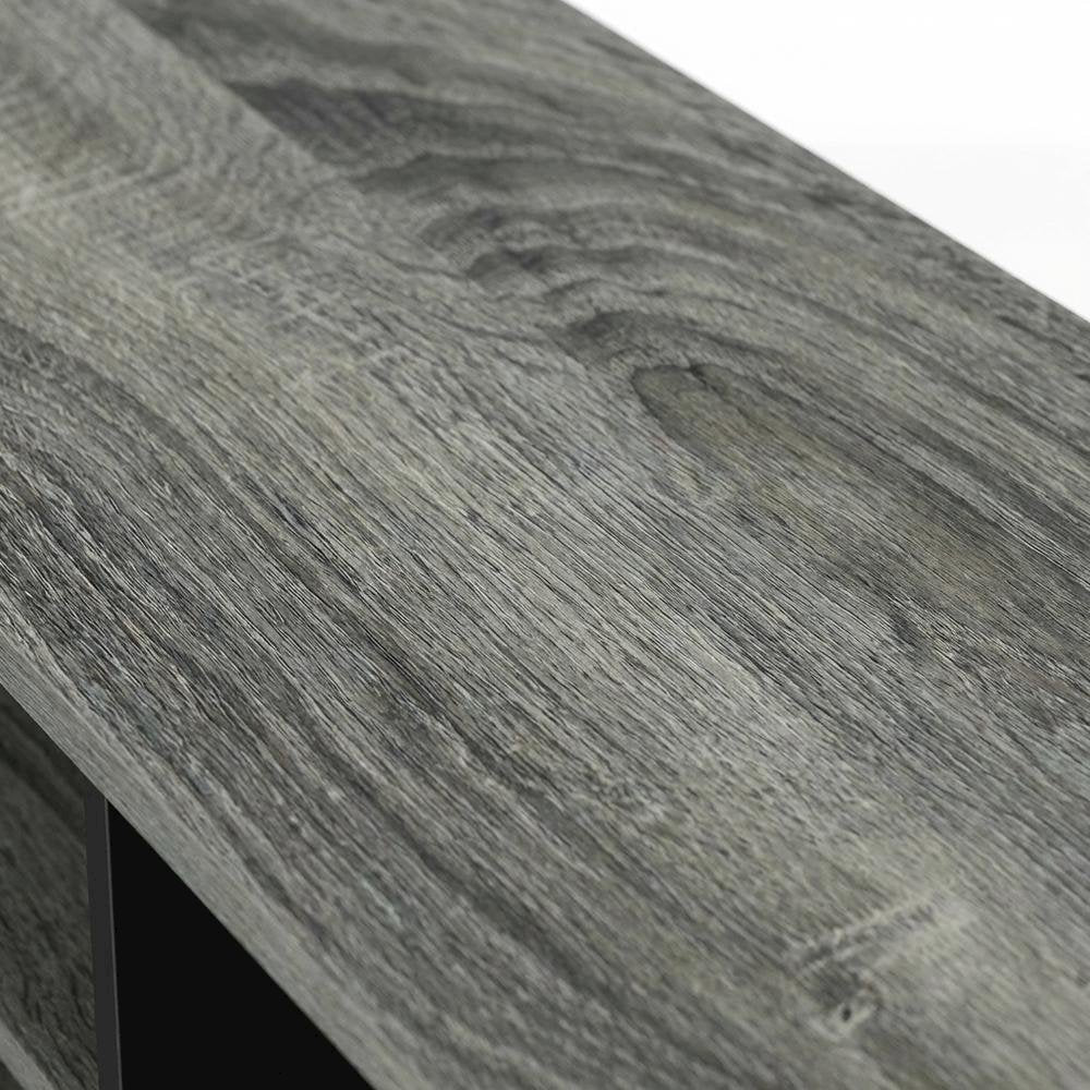TV Stand with Bin Drawers in Oak and Black Finish for Modern Living Spaces