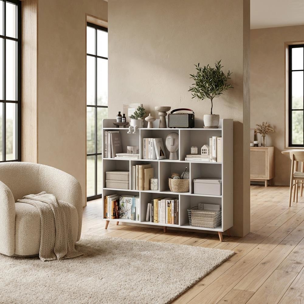 Bookshelf with Engineered Wood Finish for Home Office and Living Room