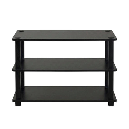 Brown 3-Tier Shoe Rack, Composite Wood, PVC Tubes, Tool-Free Assembly