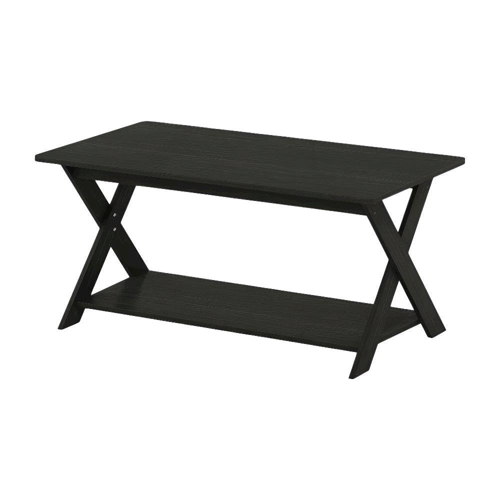 Espresso Coffee Table with Criss-Cross Design and Modern Minimalist Style