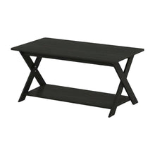Espresso Coffee Table with Criss-Cross Design and Modern Minimalist Style