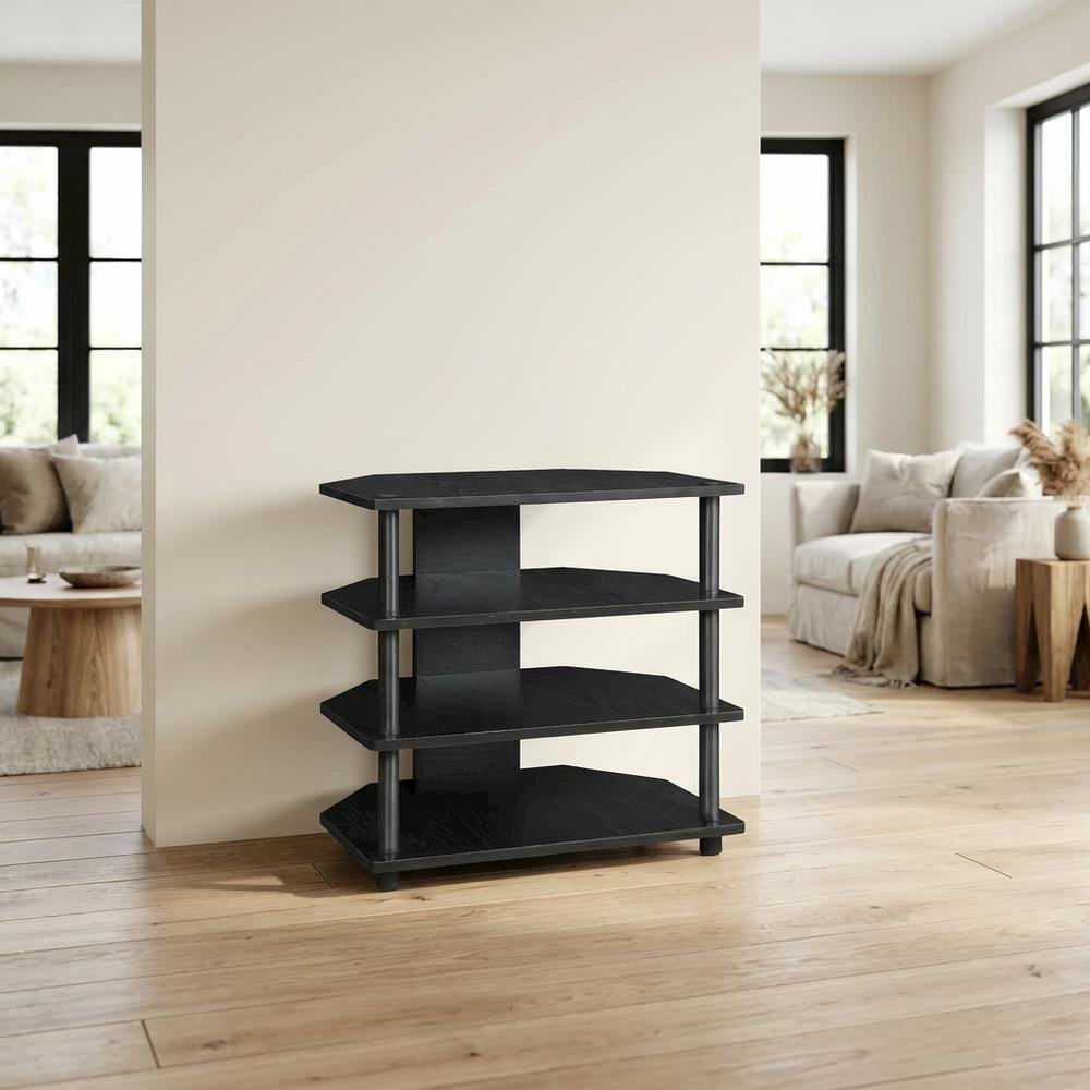 4-Tier Petite TV Stand, Easy Assembly, Composite Wood Construction