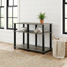 Wooden TV stand for up to 40 inch TVs with modern French Oak and black finish