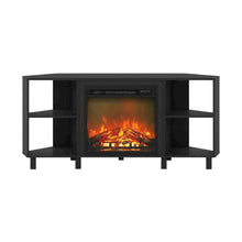 Wood TV stand with metal legs for 55-inch TVs, modern design, Americano