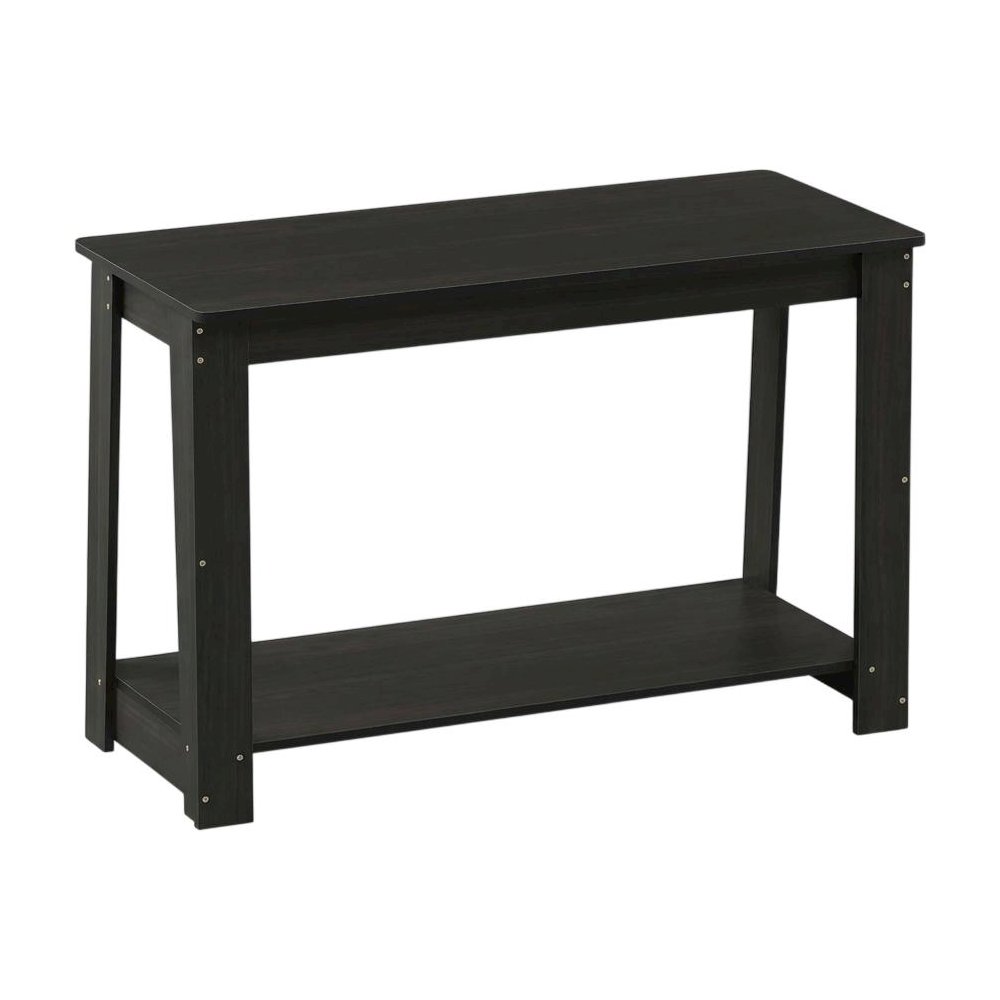 Wooden espresso TV stand with modern design for living room storage