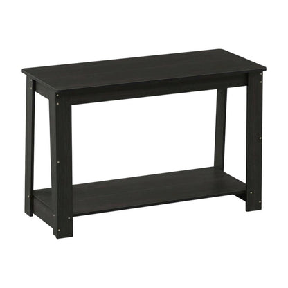Wooden espresso TV stand with modern design for living room storage