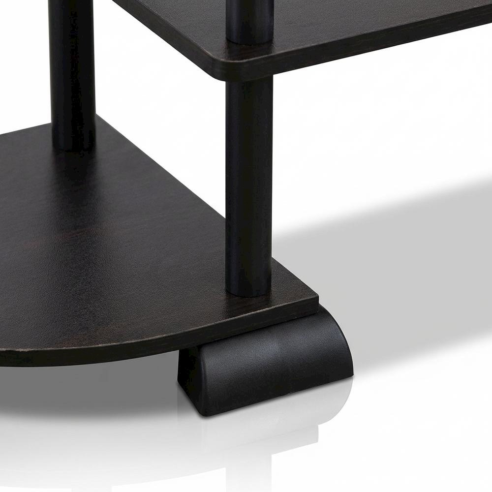 TV stand in Espresso/Black, composite wood, PVC tubes, modern style