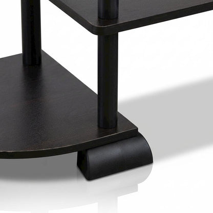 TV stand in Espresso/Black, composite wood, PVC tubes, modern style