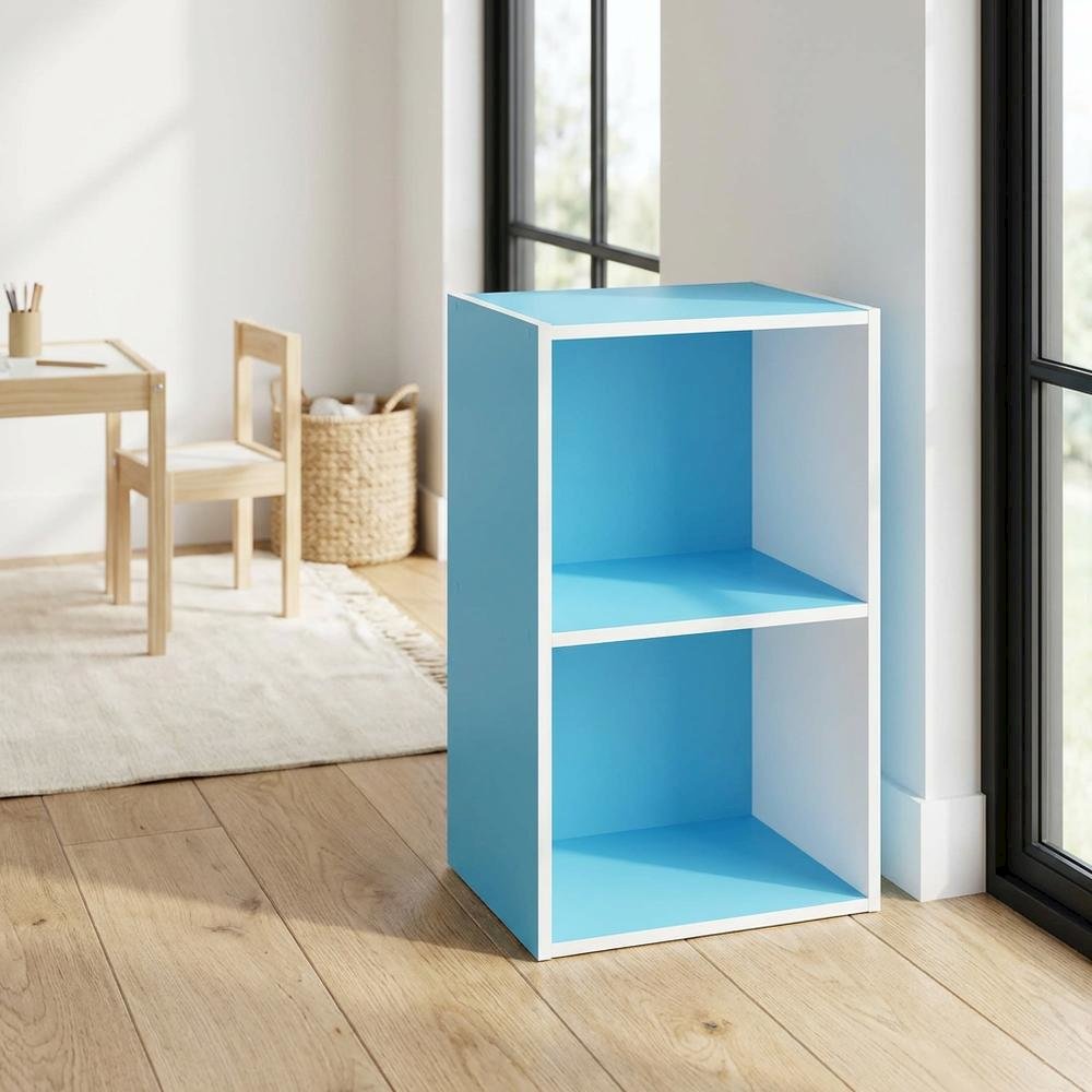 Wood Bookcase with Open Shelves and Modern Design for Living Room Storage