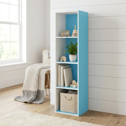 Wooden bookcase with open shelves for versatile storage