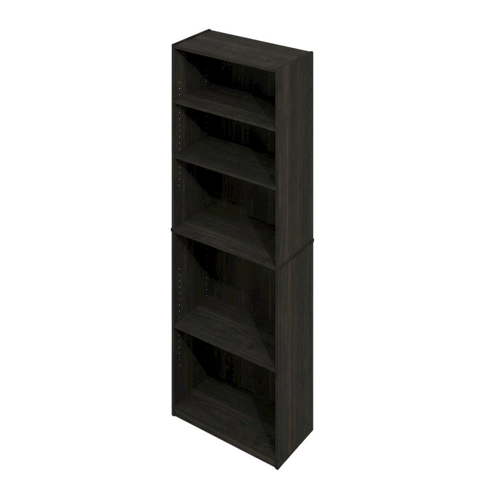 Wooden bookcase in natural finish with sturdy design for living room or office