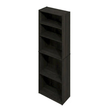 Wooden bookcase in natural finish with sturdy design for living room or office
