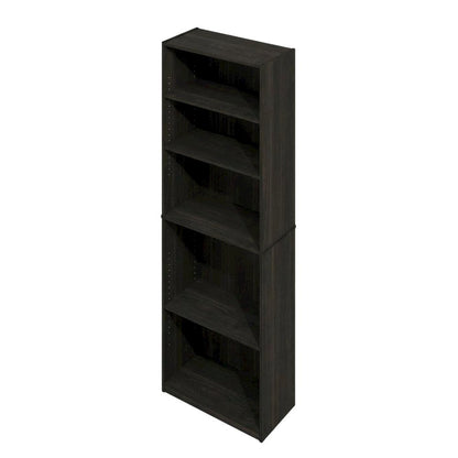 Wooden bookcase in natural finish with sturdy design for living room or office