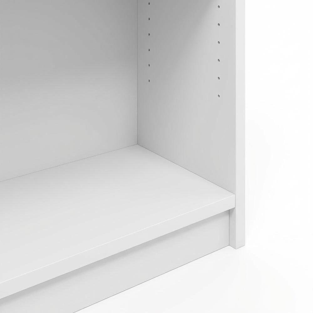 White 5-Tier Adjustable Shelf Bookcase with Wooden Construction