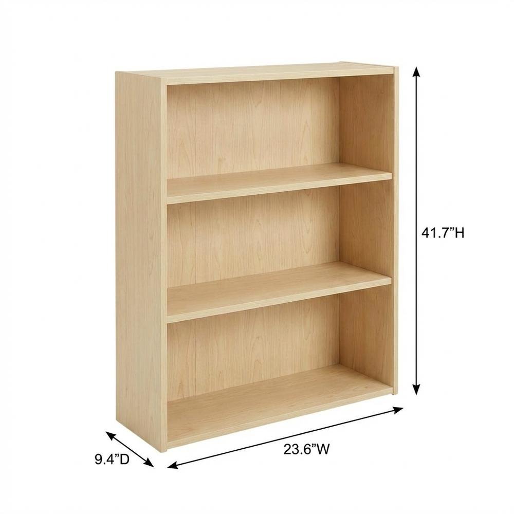 Wood Bookcase with Open Shelving for Home Office Storage