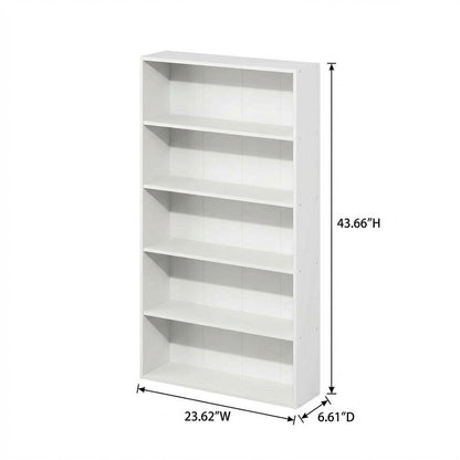 Wooden bookcase with clean design, sturdy construction, versatile storage