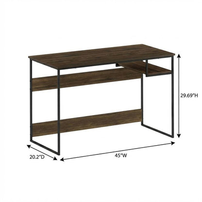 Wooden Study Desk, Columbia Walnut Finish, Spacious Work Surface, Sturdy Build