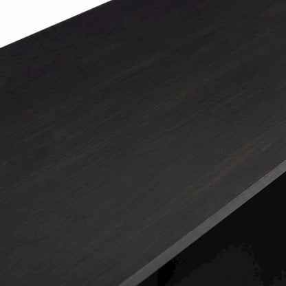 Black compact computer study desk with sturdy design and space-efficient layout