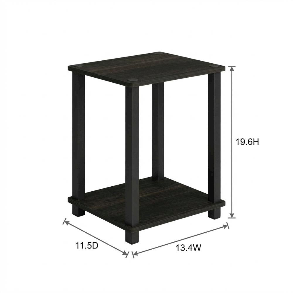 Espresso Nightstand Set with Wooden Finish and Compact Design