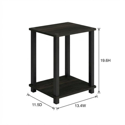 Espresso Nightstand Set with Wooden Finish and Compact Design