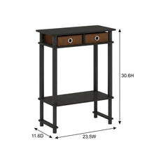 Espresso Hallway Console Table with Storage Bin and Modern Finish