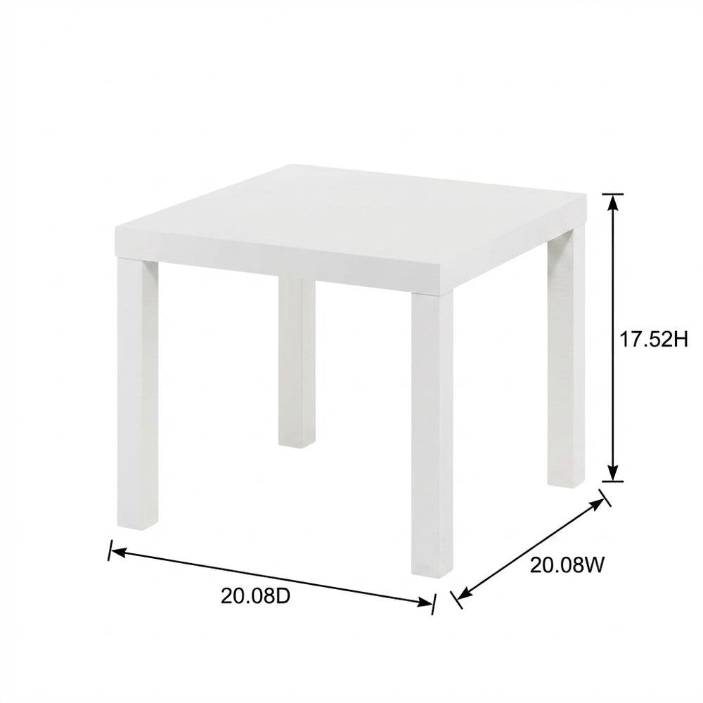 White, Side Table, Quality Build, Durable Wood Frame