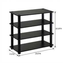 Brown 4-Tier Shoe Rack, Composite Wood, PVC Tubes, Tool-Free Assembly