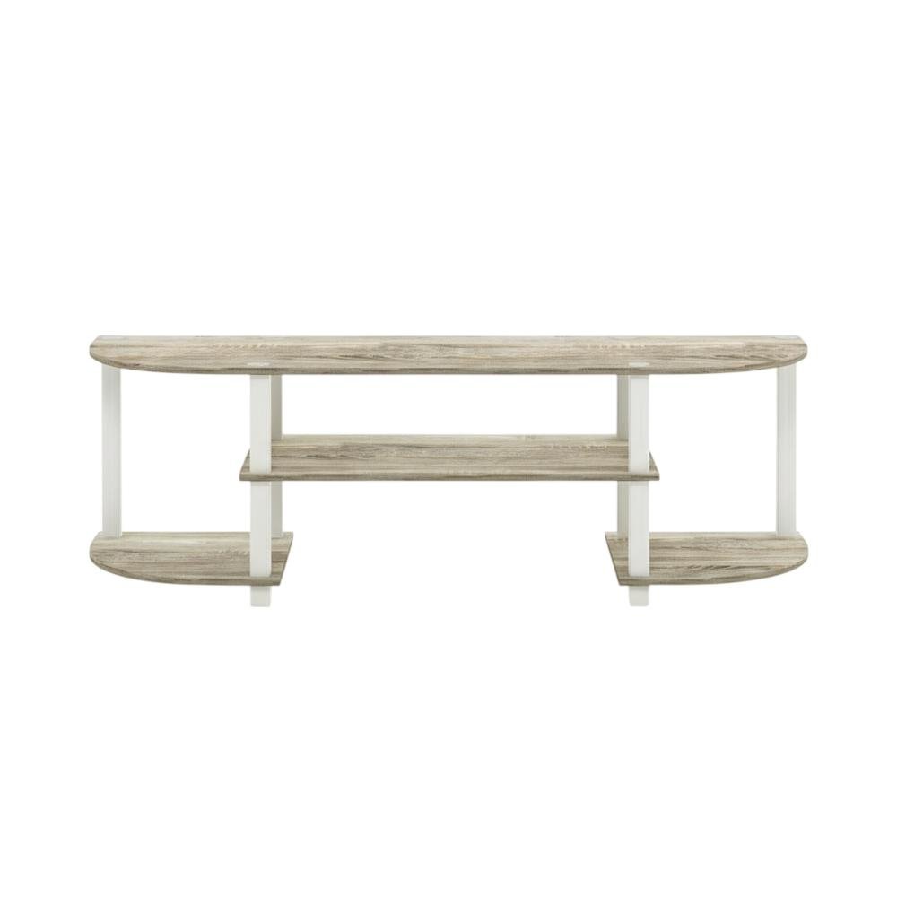 Wood TV Stand with Sonoma Oak/White Finish for Entertainment Center